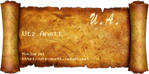 Utz Anett névjegykártya
