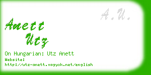anett utz business card